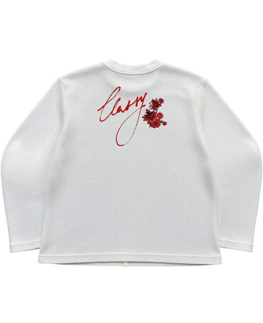 Off-white waffle knit oversized full-sleeve Back Design