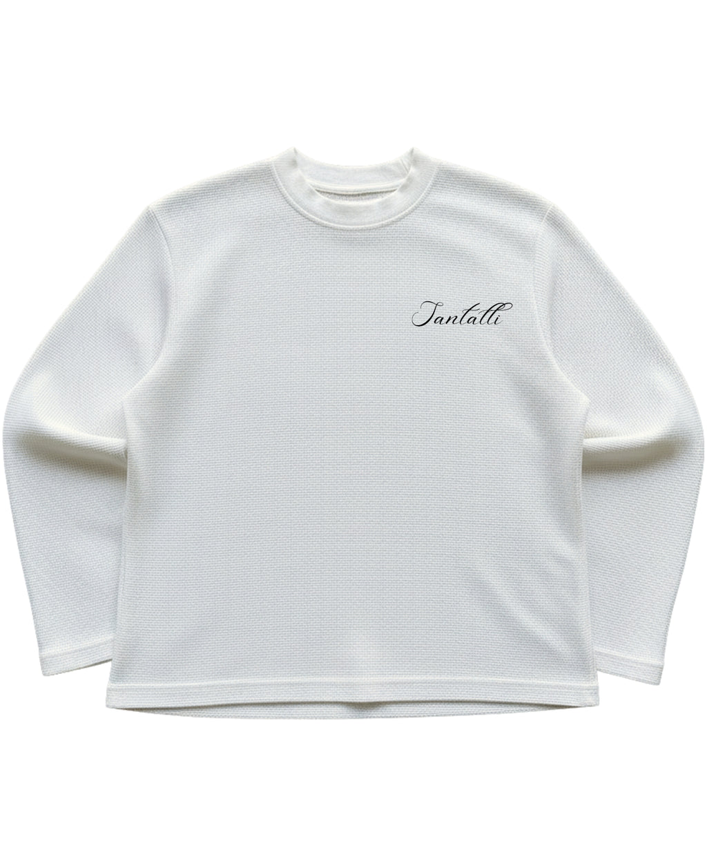 Off-white waffle knit oversized full-sleeve Front Design