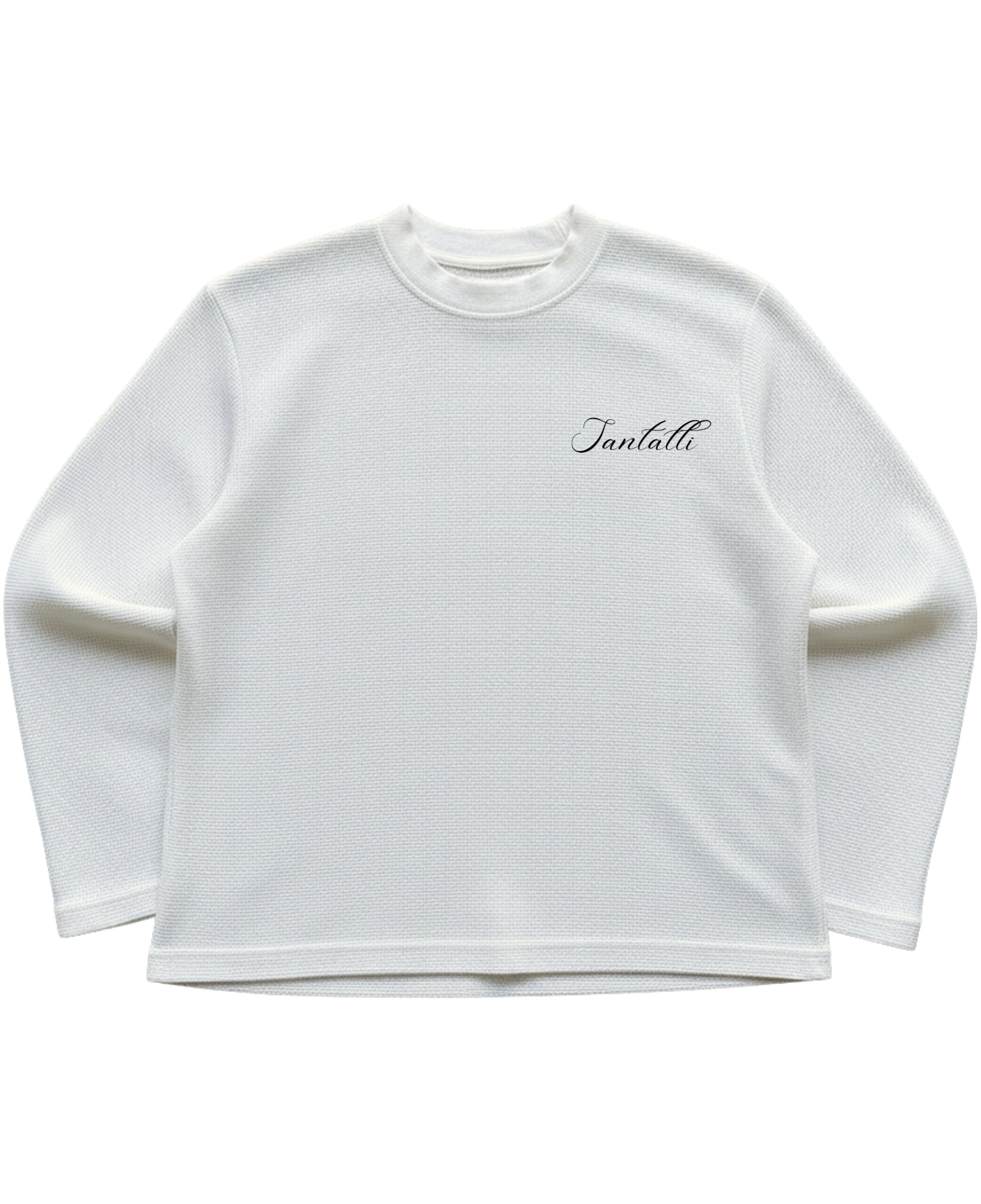 Off-white waffle knit oversized full-sleeve Front Design