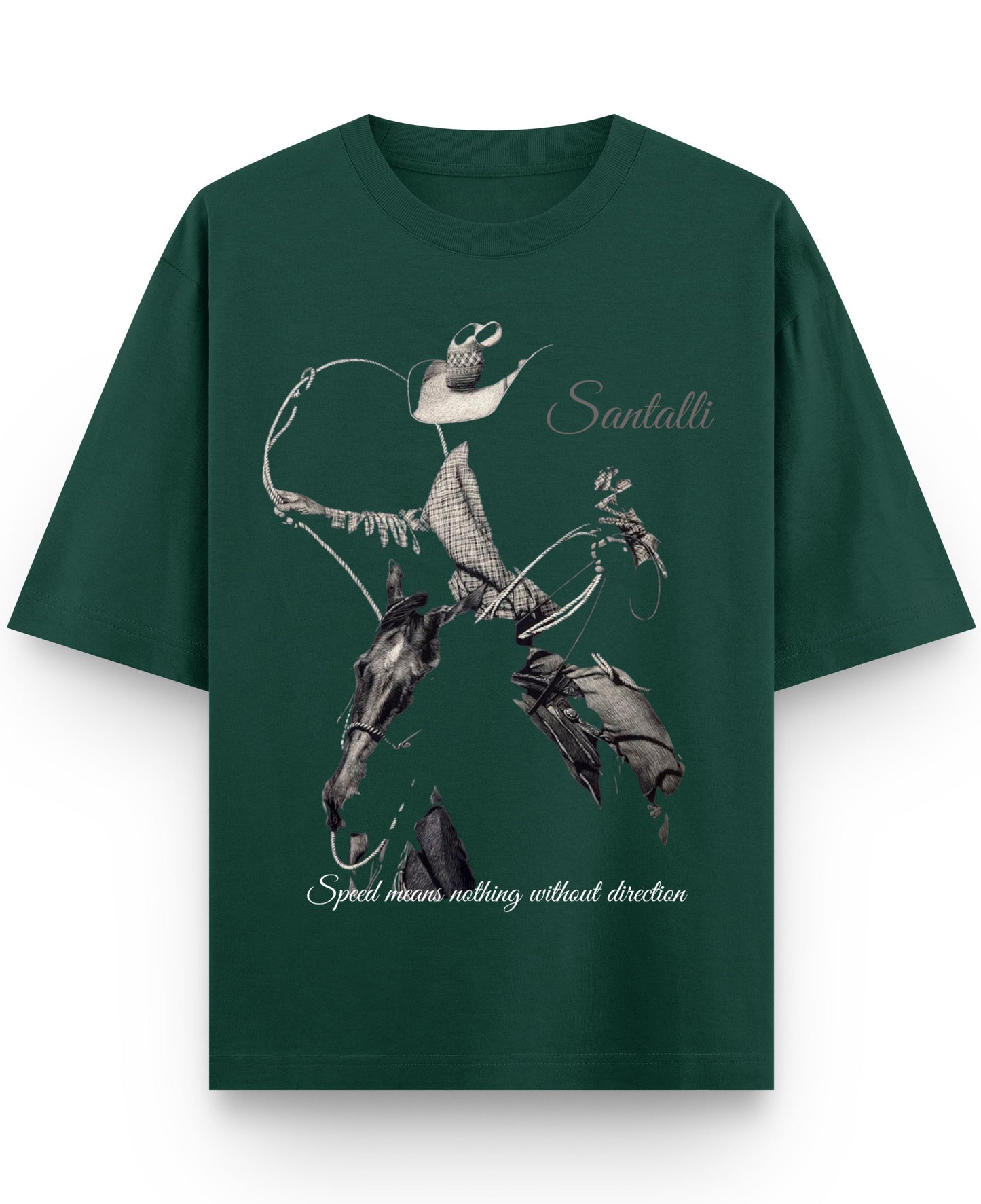 Bottle Green Oversized T-Shirt Front Design