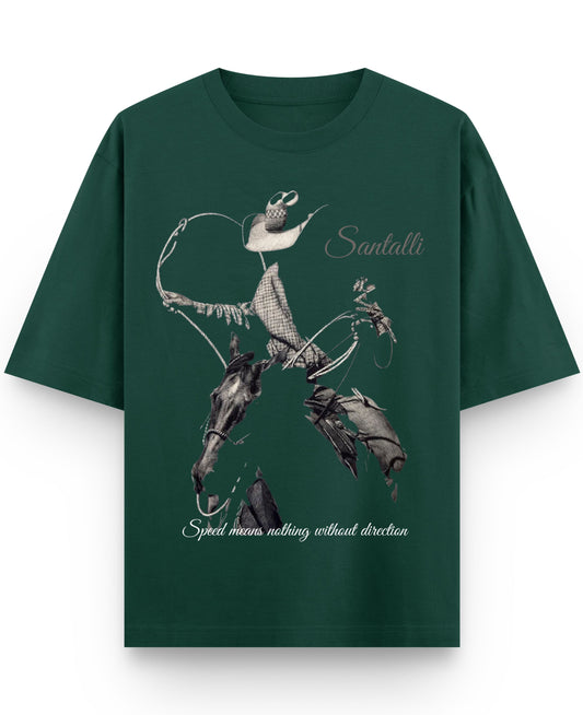 Bottle Green Oversized T-Shirt Front Design