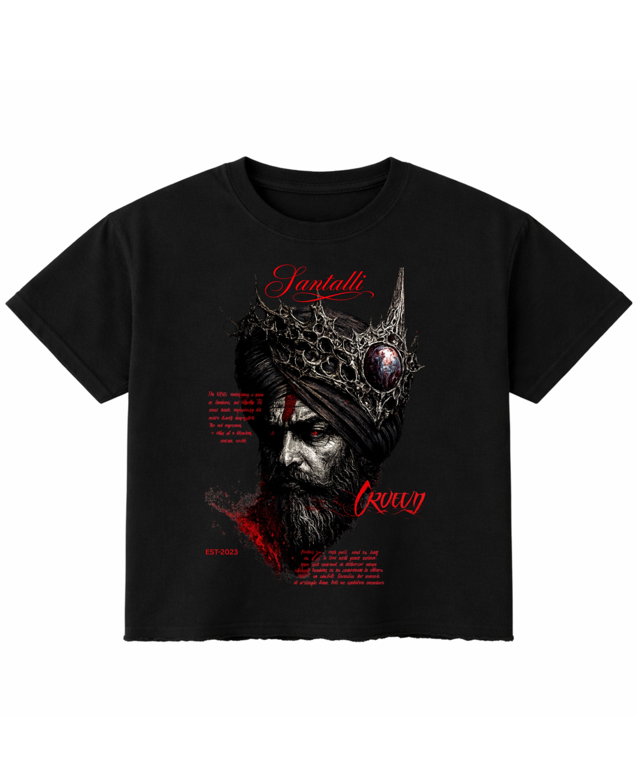 Black Boxy Fit T-shirt Front Design