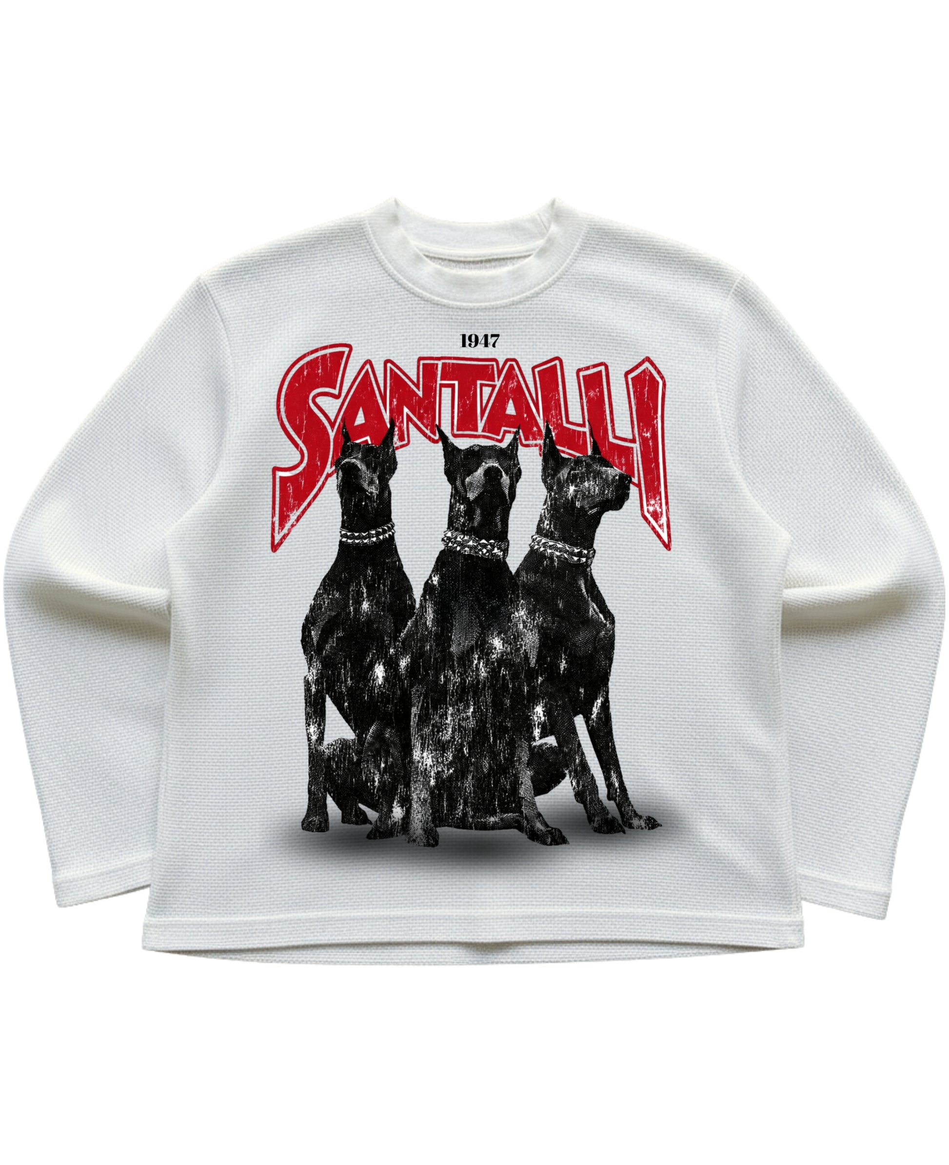 Off-white waffle knit oversized full-sleeve Front Design