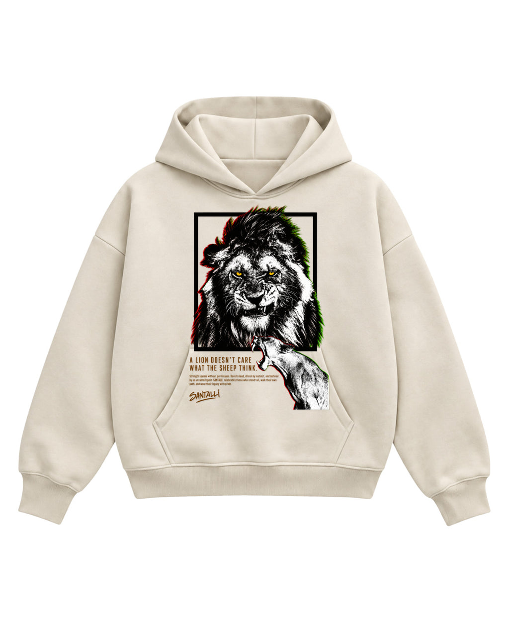 Cream Boxy Hoodie Front Design