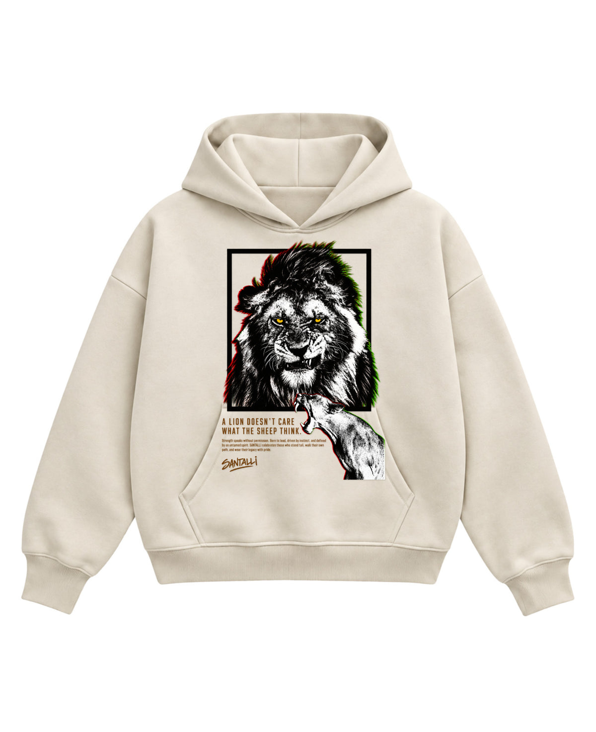 Cream Boxy Hoodie Front Design