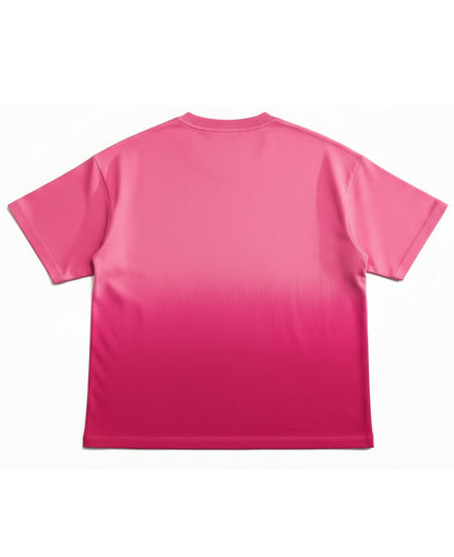 Pink Sunfade Ombré Wash Boxy Fit T-shirt Back Design