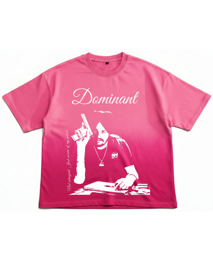 Pink Sunfade Ombré Wash Boxy Fit T-shirt Front Design