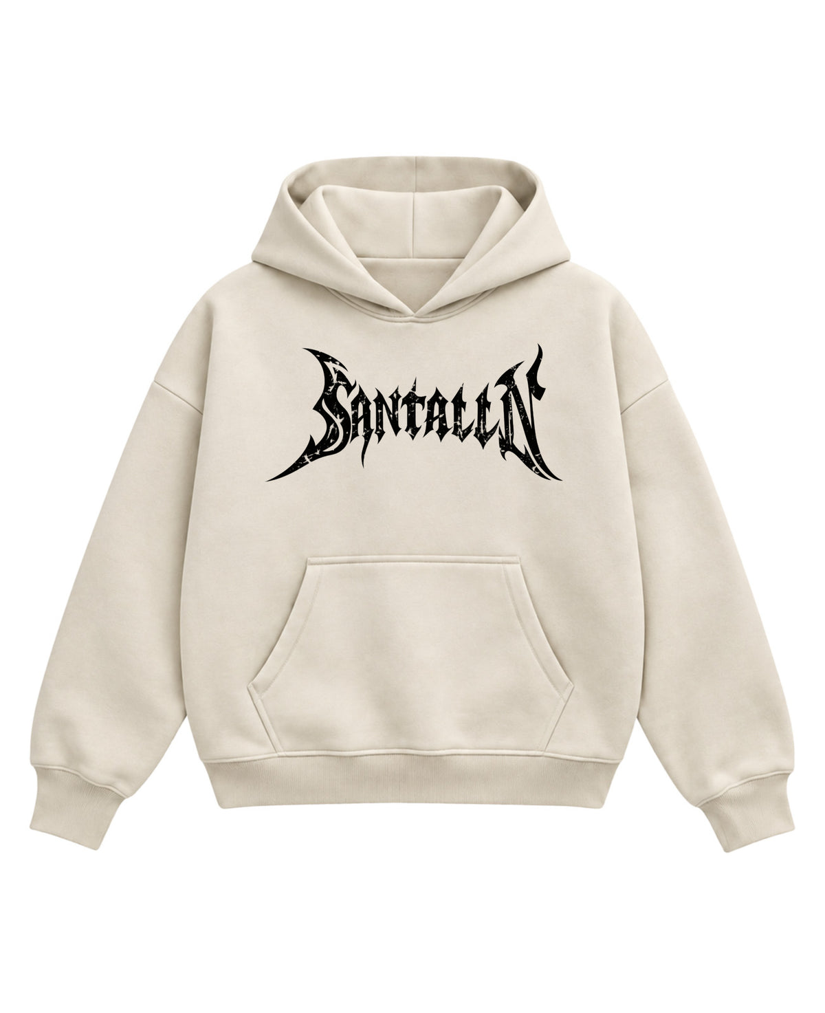 Cream Boxy Hoodie Front Design
