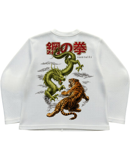 Off-white waffle knit oversized full-sleeve Back Design