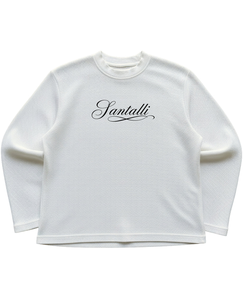 Off-white waffle knit oversized full-sleeve Front Design