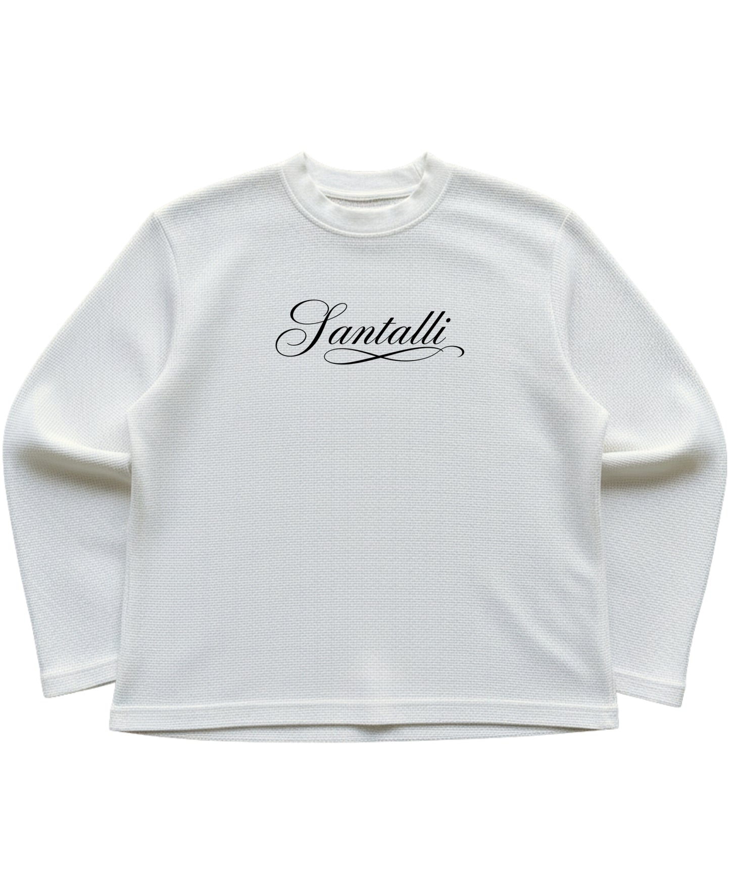 Off-white waffle knit oversized full-sleeve Front Design