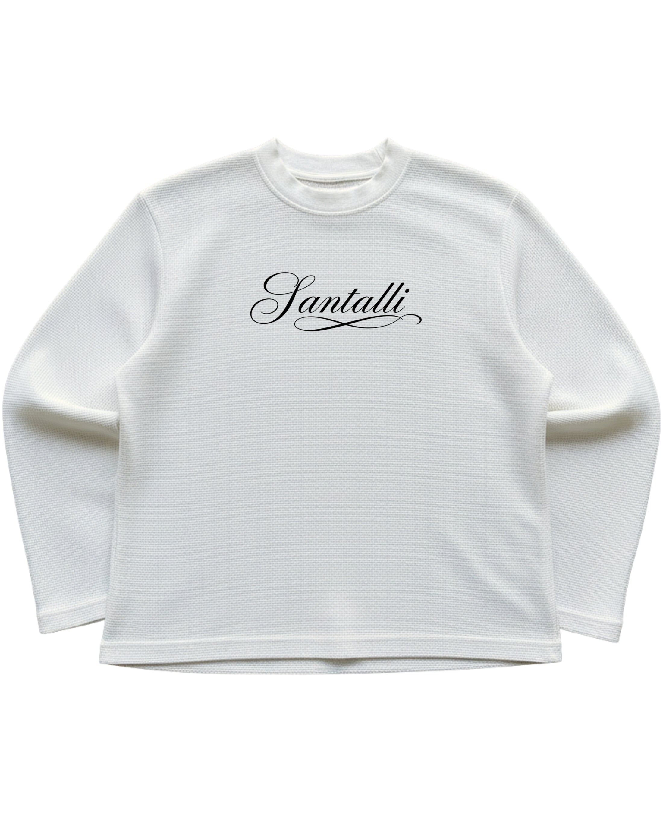 Off-white waffle knit oversized full-sleeve Front Design