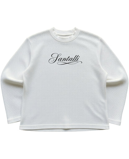 Off-white waffle knit oversized full-sleeve Front Design