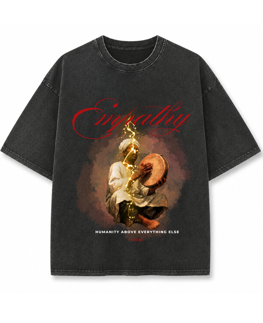 Vintage Fade Wash Oversized T-shirt Front Design