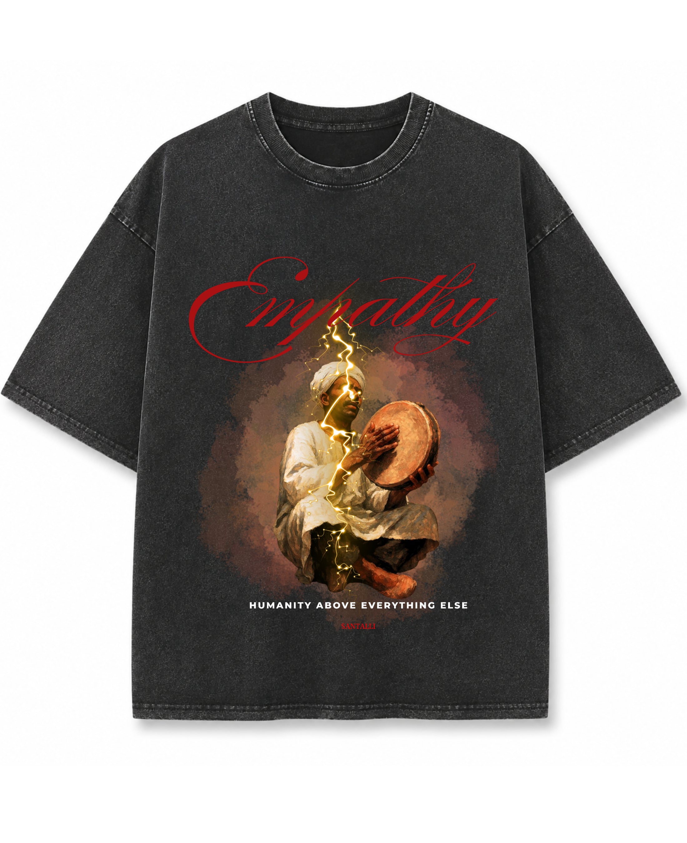 Vintage Fade Wash Oversized T-shirt Front Design