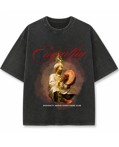 Vintage Fade Wash Oversized T-shirt Front Design