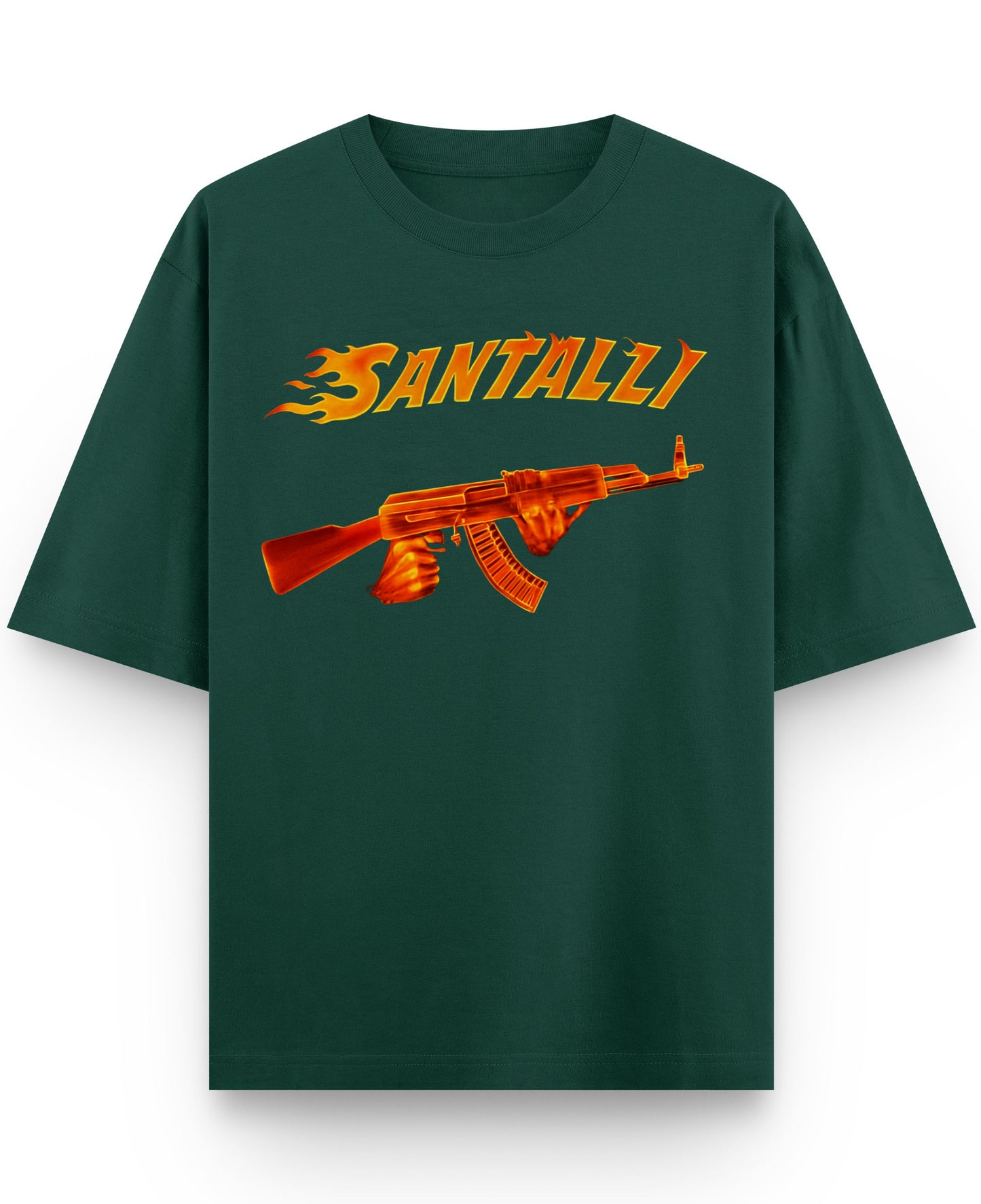 Bottle Green Oversized T-Shirt Front Design