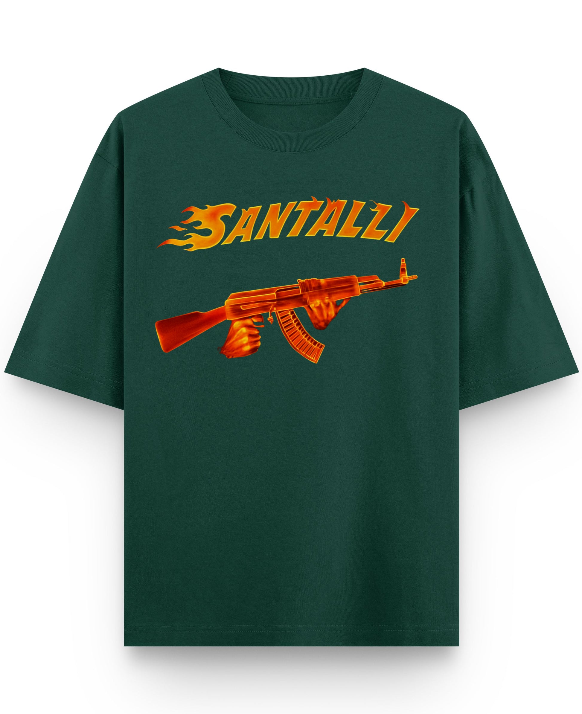 Bottle Green Oversized T-Shirt Front Design