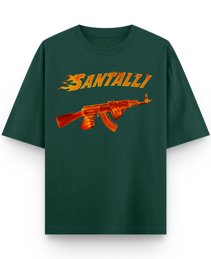 Bottle Green Oversized T-Shirt Front Design