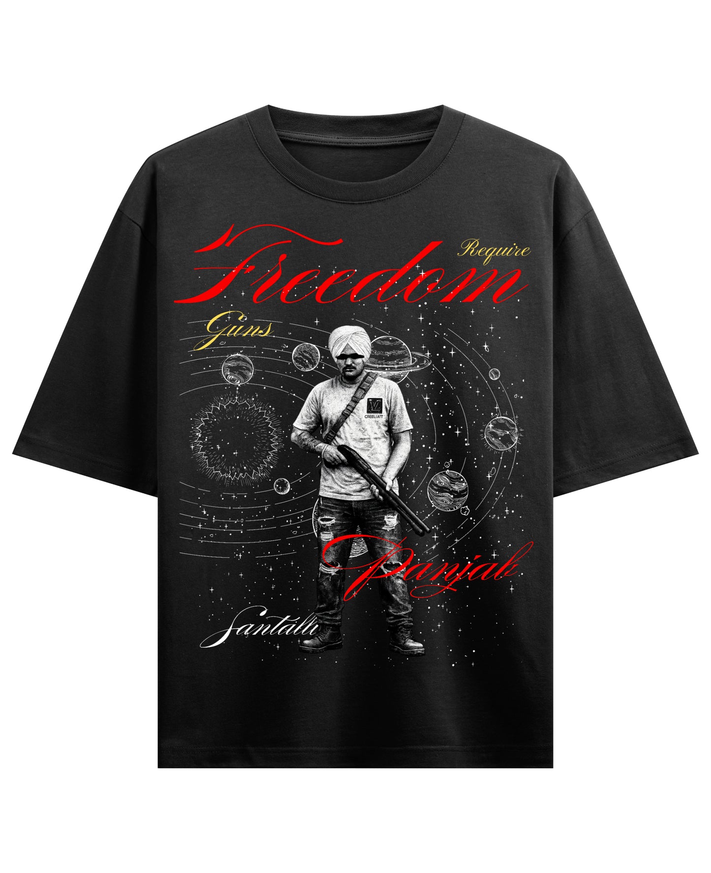Black Oversized T-shirt Front Design