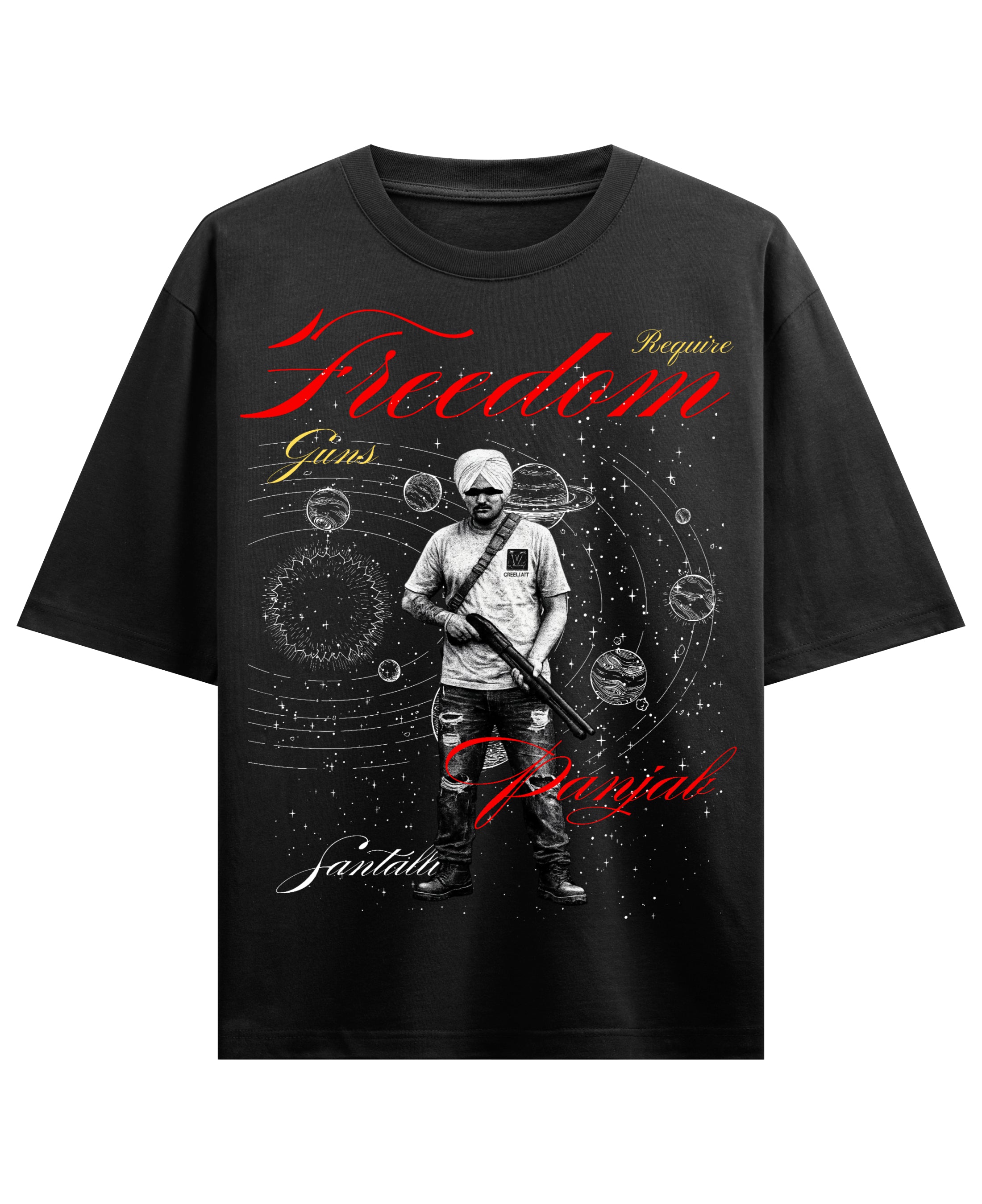 Black Oversized T-shirt Front Design
