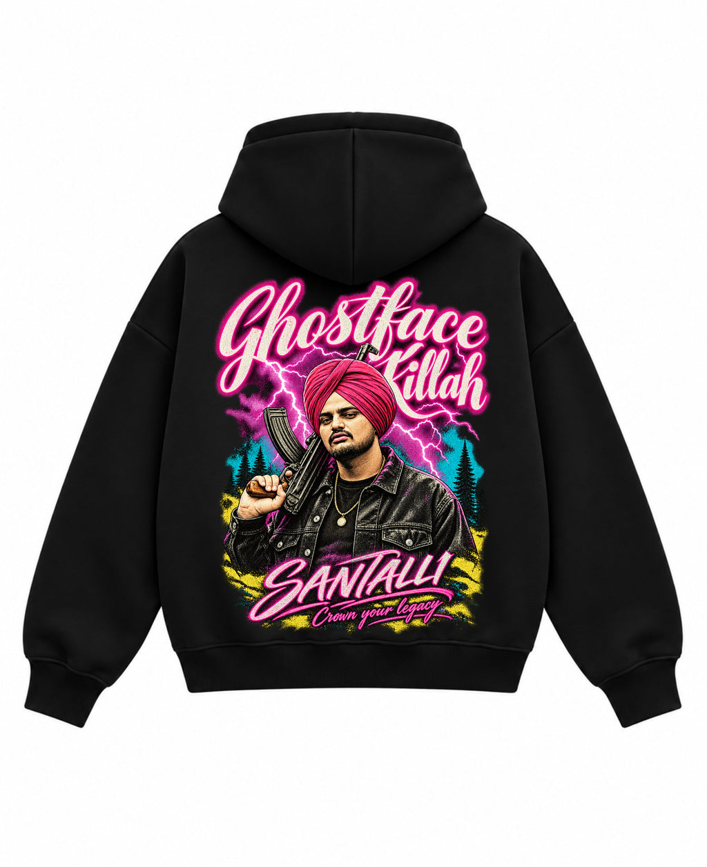Black Boxy Hoodie Back Design