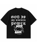 Black waffle boxy fit Front Design
