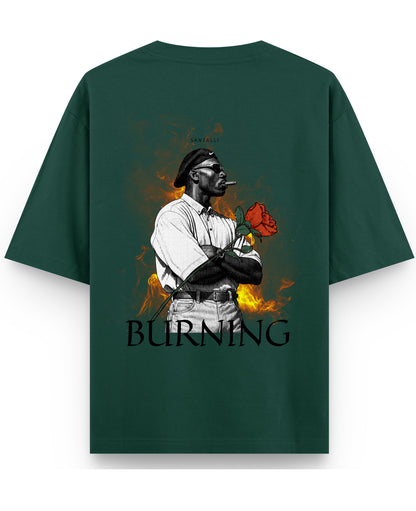 Bottle Green Oversized T-Shirt Back Design
