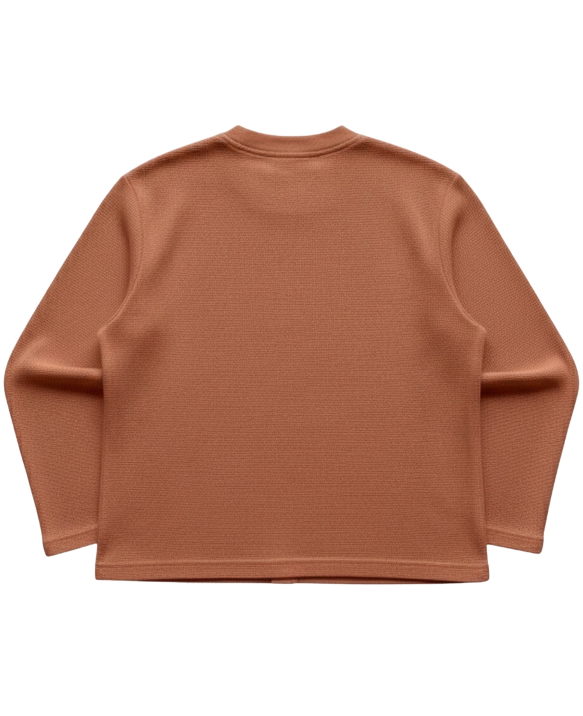 Brown waffle knit oversized full-sleeve Back Design