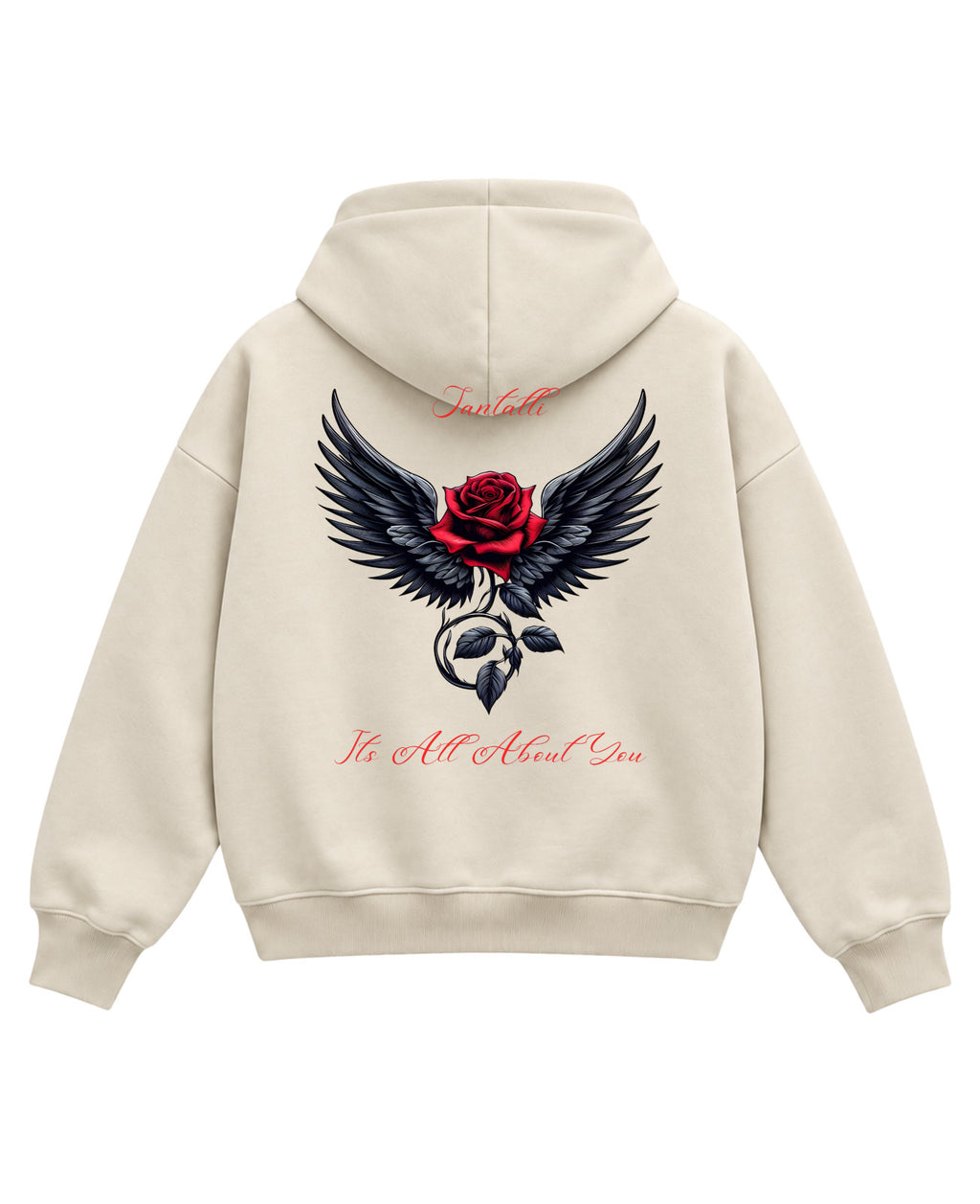 Cream Boxy Hoodie Back Design