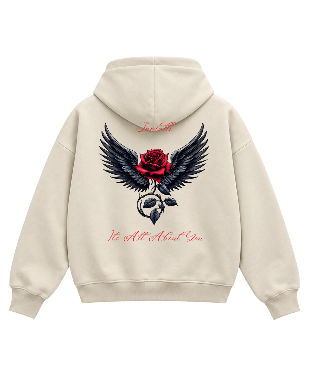 Cream Boxy Hoodie Back Design