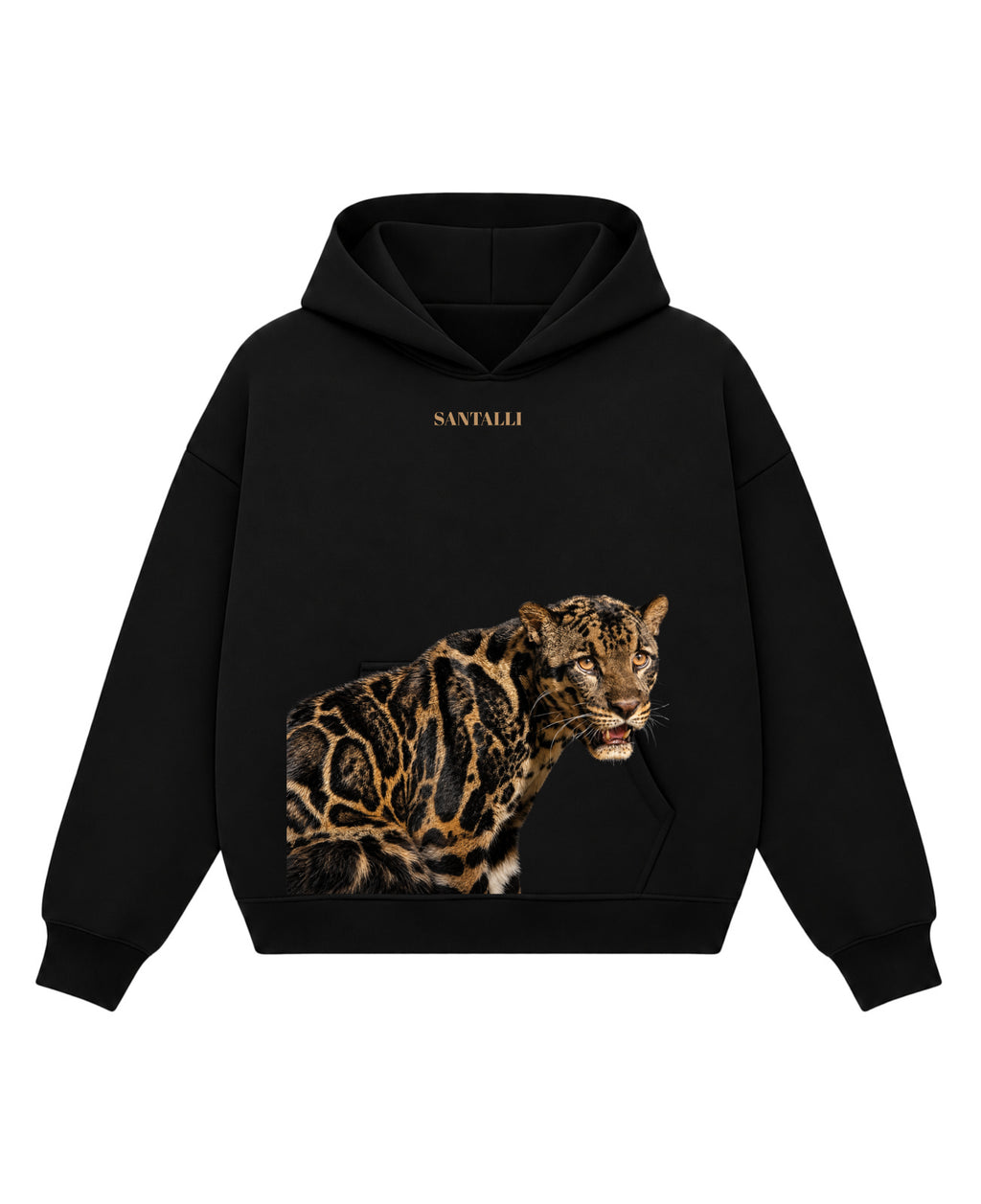 Black Boxy Hoodie Front Design