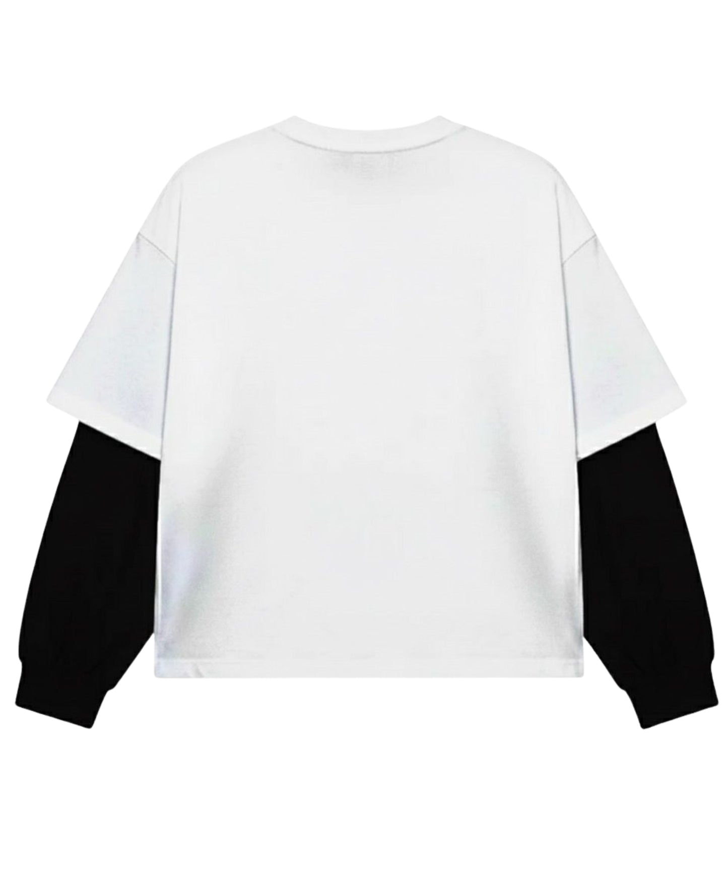 White With Black Sleeve Oversized Tee Back Design