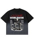 Black Ombré Wash Boxy Fit T-shirt Front Design