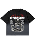 Black Ombré Wash Boxy Fit T-shirt Front Design