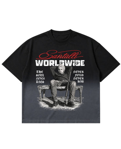 Black Ombré Wash Boxy Fit T-shirt Front Design