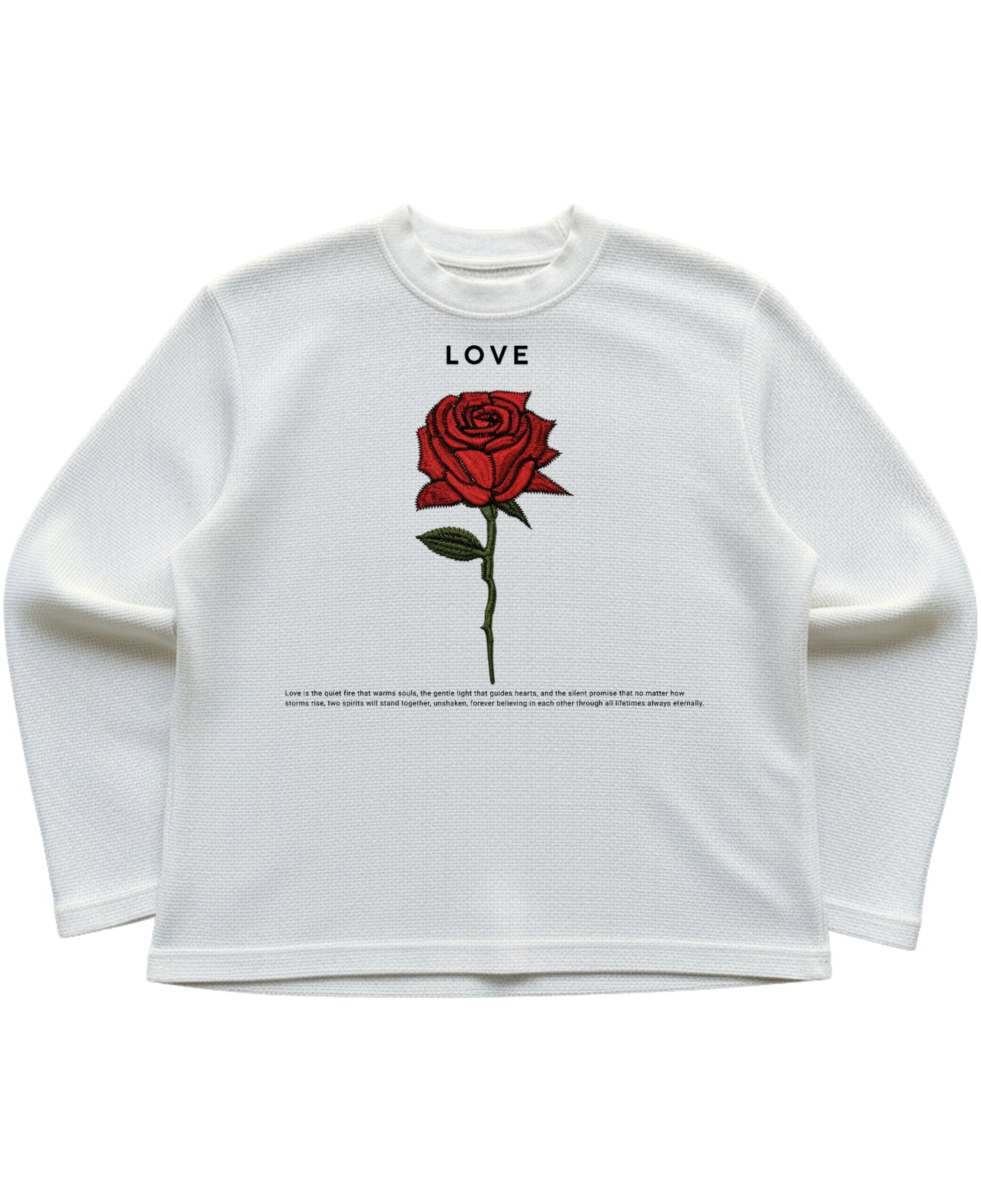 Off-white waffle knit oversized full-sleeve Front Design