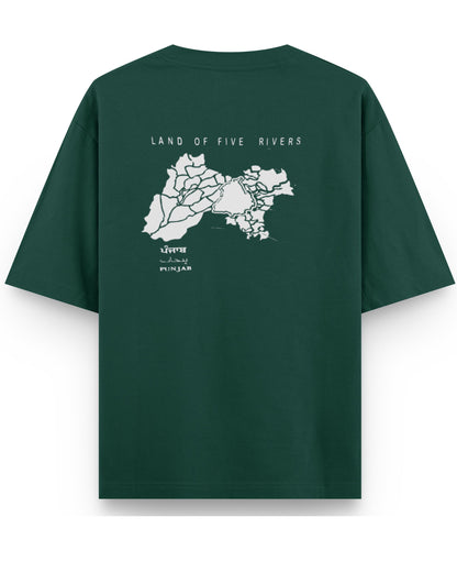 Bottle Green Oversized T-Shirt Back Design