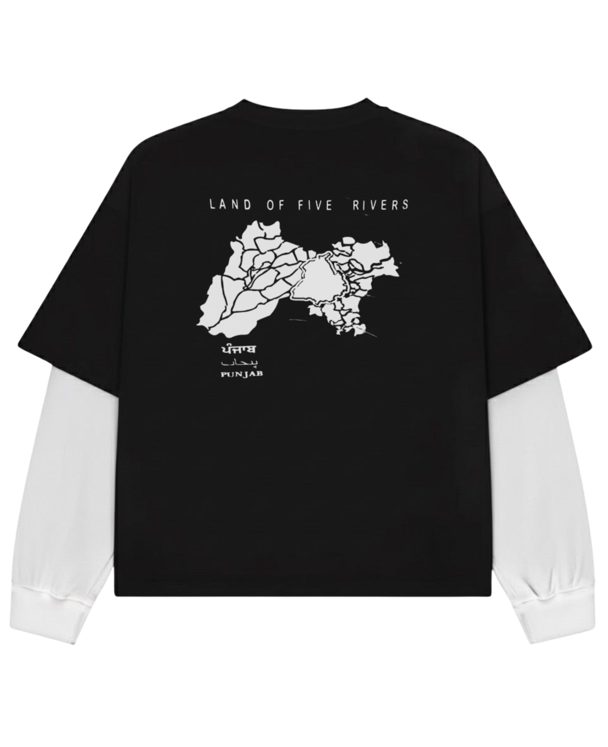 Black With White Sleeve Oversized Tee Back Design