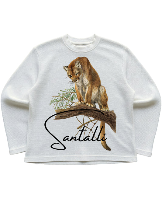 Off-white waffle knit oversized full-sleeve Front Design