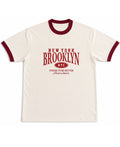 Off White & Maroon Ringer tee Front Design