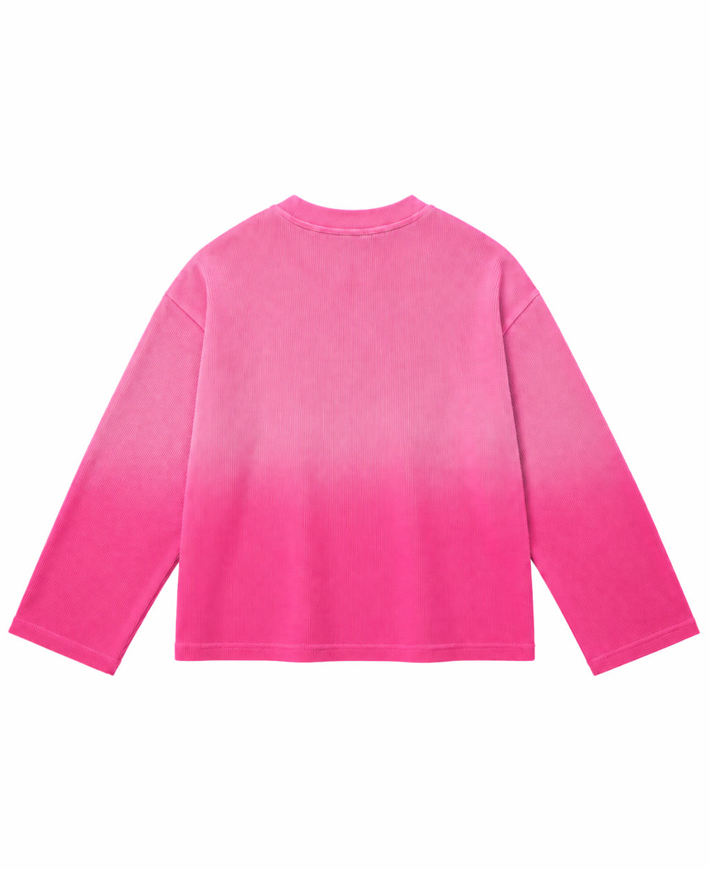 Pink Ombré Waffle Knit Oversized Full-Sleeve Back Design
