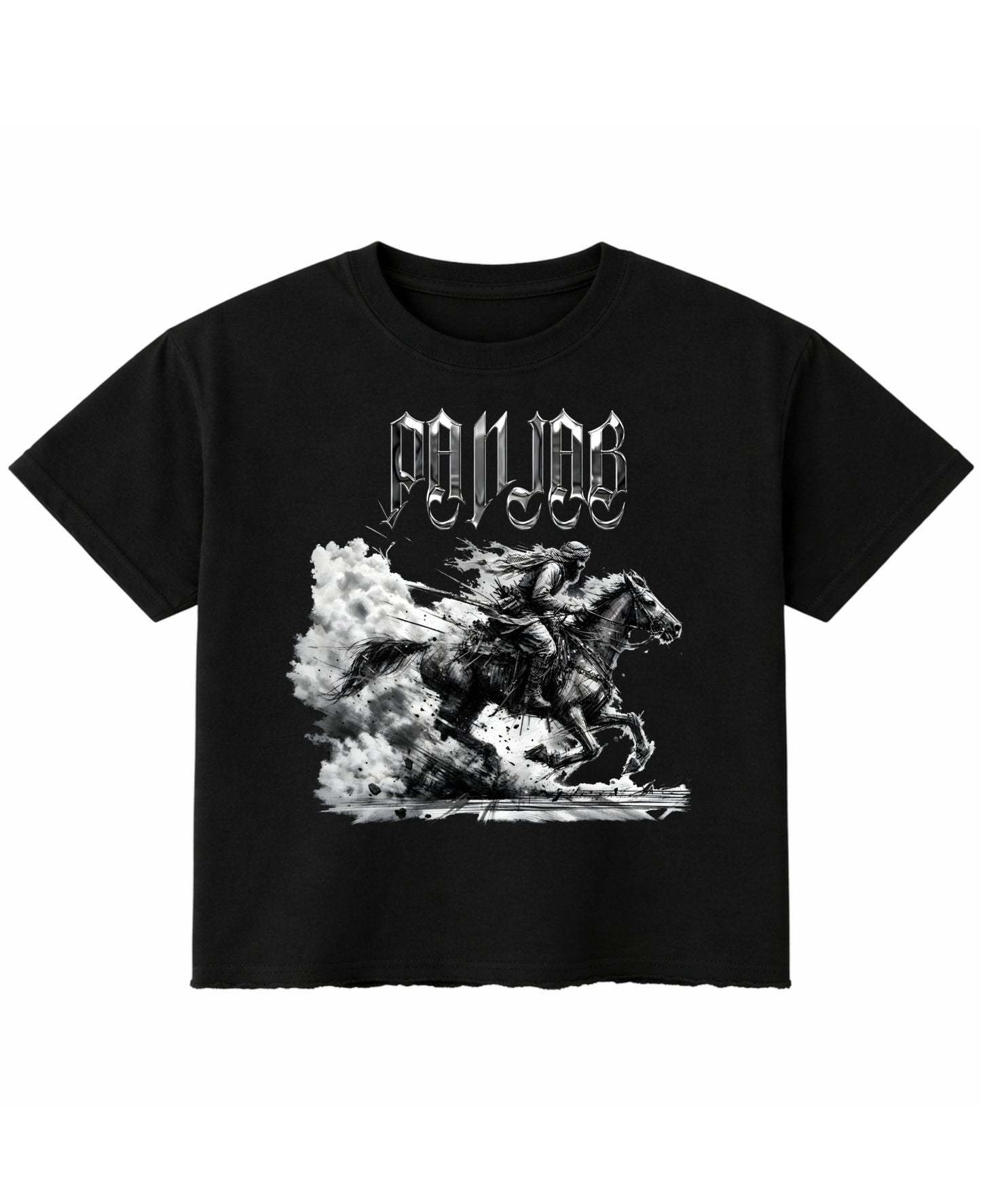 Black Boxy Fit T-shirt Front Design