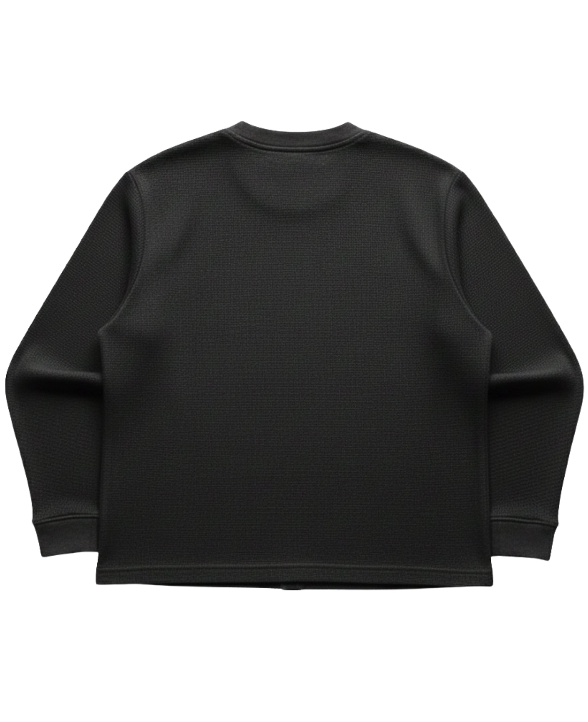 Black waffle knit oversized full-sleeve Back Design