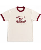 Off White & Maroon Ringer tee Front Design