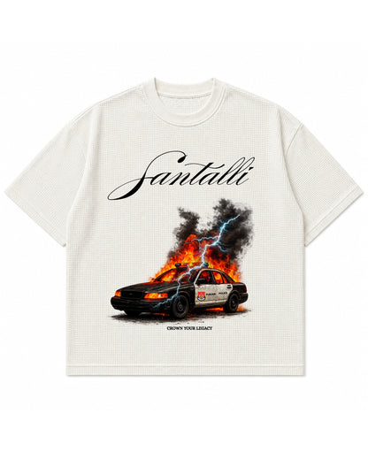 Off-white waffle boxy fit Front Design