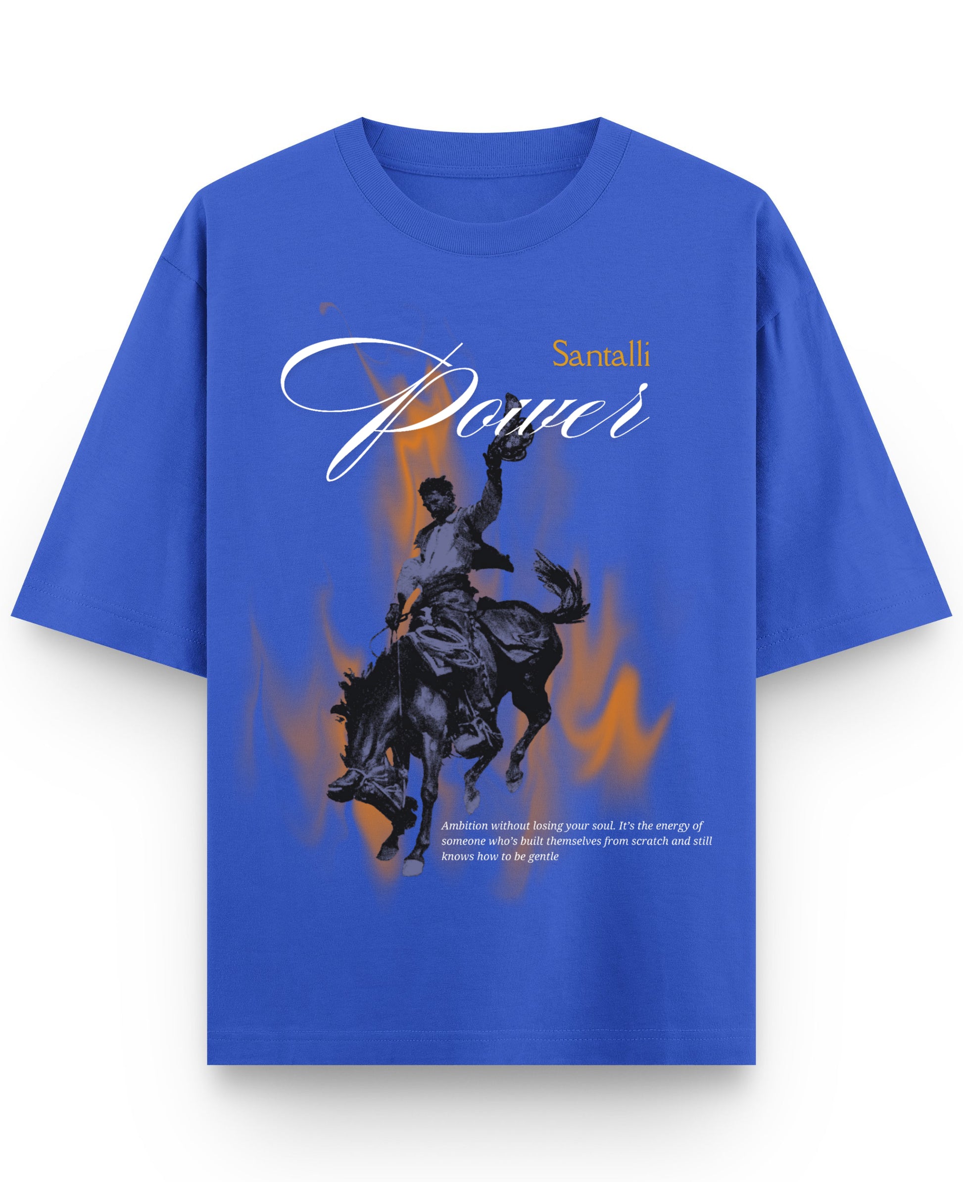 Royal Blue Oversized T-Shirt Front Design