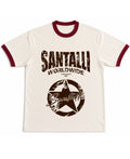 Off White & Maroon Ringer tee Front Design