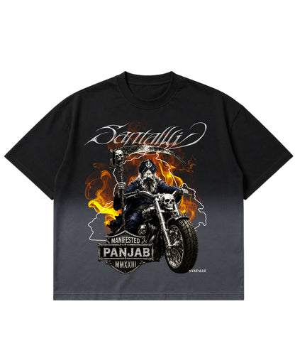 Black Ombré Wash Boxy Fit T-shirt Front Design