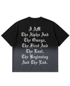 Black Ombré Wash Boxy Fit T-shirt Back Design